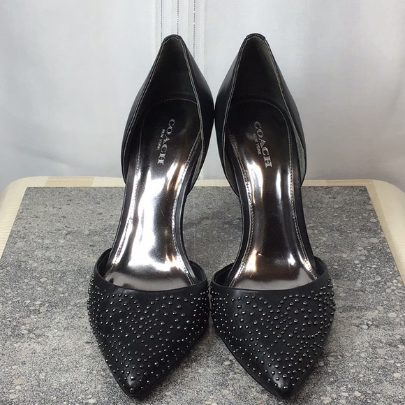 COACH ‘Holmes’ Black Studded Dress Leather - Picture 13 of 13